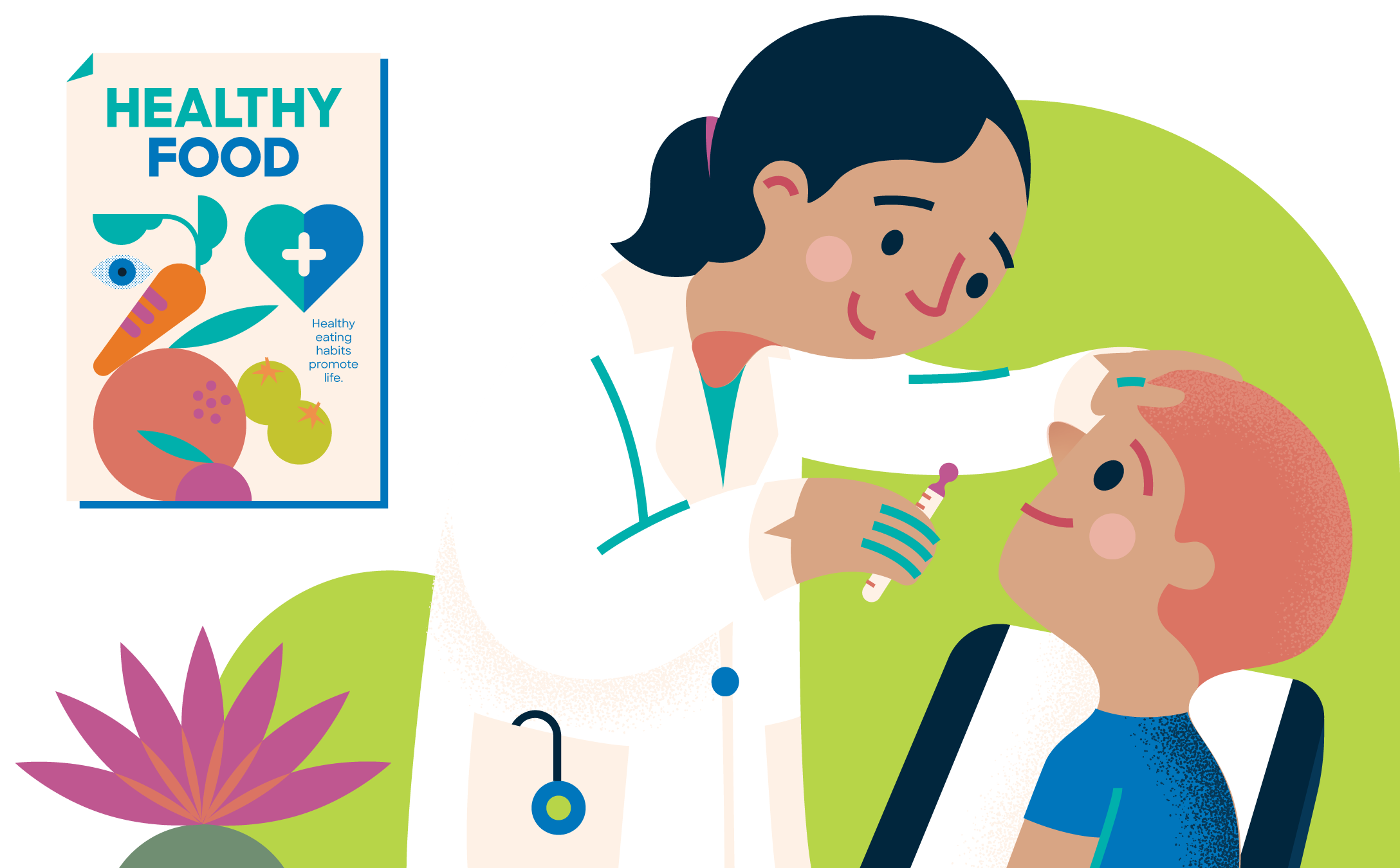 Provider checking a child patient