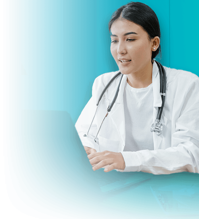 Doctor on laptop