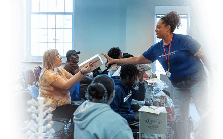 People donating